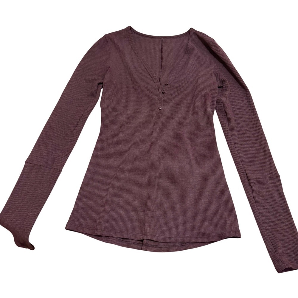 Lululemon long sleeve button up top maroon lightweight